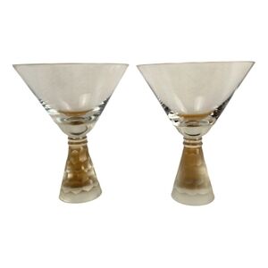 Artland Prescott Honeycomb stem Clear Martini Glasses, set of 2​​​